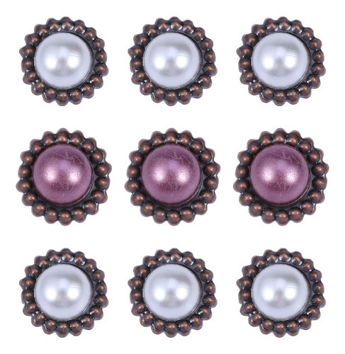 Broches De Papel Redondos De Perla Vintage Para Manualidades 0