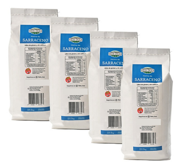 Harina De Sarraceno X 1 Kg X 4 Unidades - Harina Sin Tacc 0