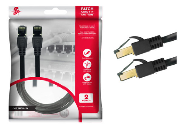 Cabo De Rede Blindado Rj45 Cat7 600mhz 10gbps 2 Mts Original 0
