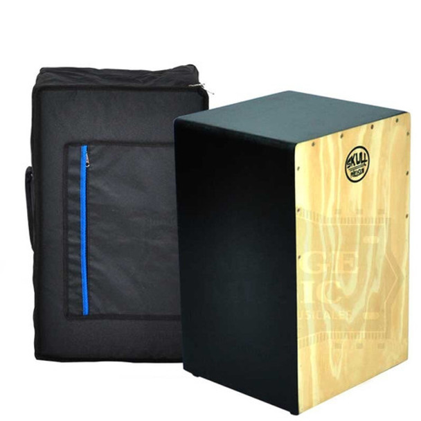 Cajon Peruano Skull Percusión Funda Escobilla Metalica Curso 0