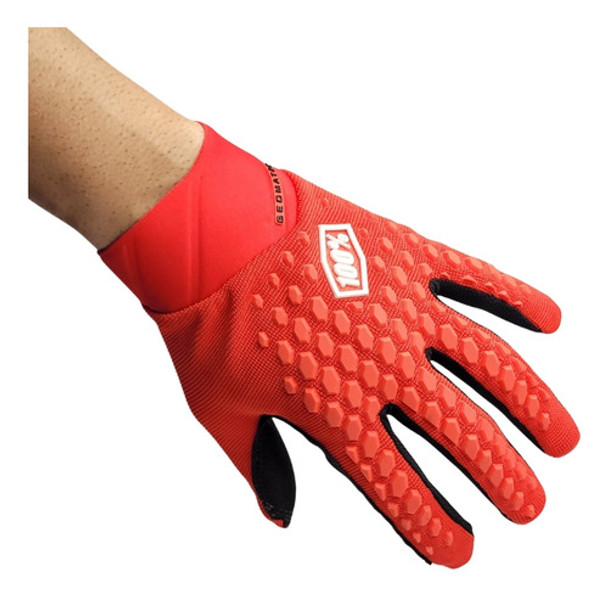 Guantes Dedos Largos 100% Geomatic M Rojo Negro 0