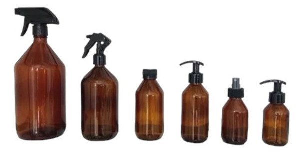 Botella Vidrio Ambar 1000ml Con Tapa Ciega (por 3 Unid) 0