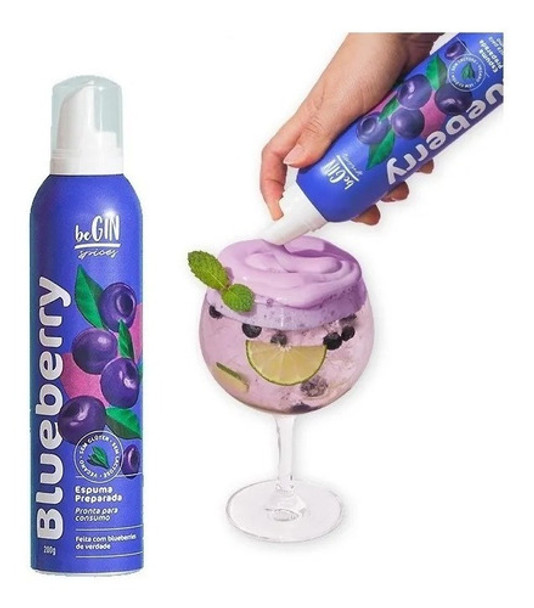 Espuma Para Drinks Em Spray Sabor Blueberry  Begin 200grs 0