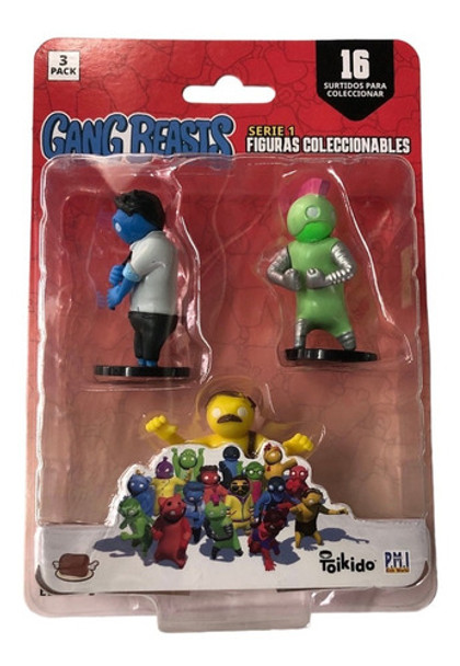 Gang Beast Figura Articulada 6 Cm Pack X 3 Opc 1 Gb2020 0