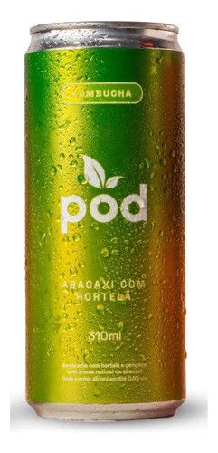 Lata Kombucha Refrigerante Fermentado Abacaxi Hortelã  310ml 0