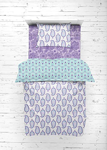 Bacati - Ropa De Cama Para Niñas Pequeñas De Algodón Paisley 0