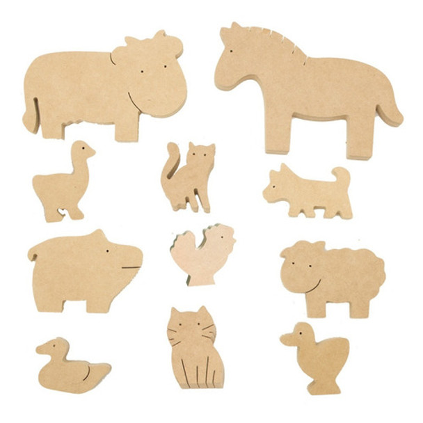 Combo 15 Animales A Elección  Madera Mdf Jugar Pintar Deco 0