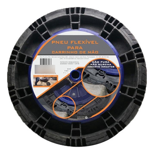 Roda Carrinho Construção C/rolamento Flex 1 0
