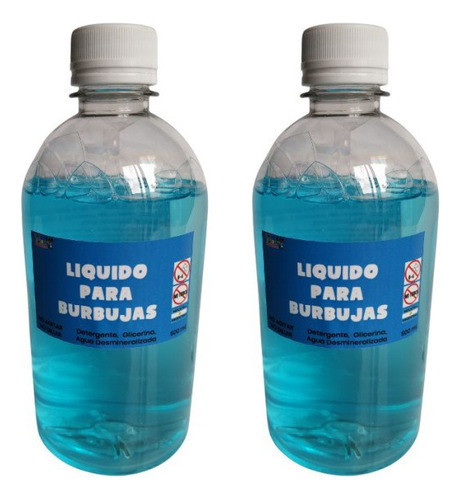 Liquido Burbujas Combo X2 Botellas 500cc Repuesto Burbujero 0
