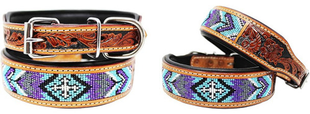 Challenger Large 21''- 25'' Collar De Perro De Cuero Acolcha 0