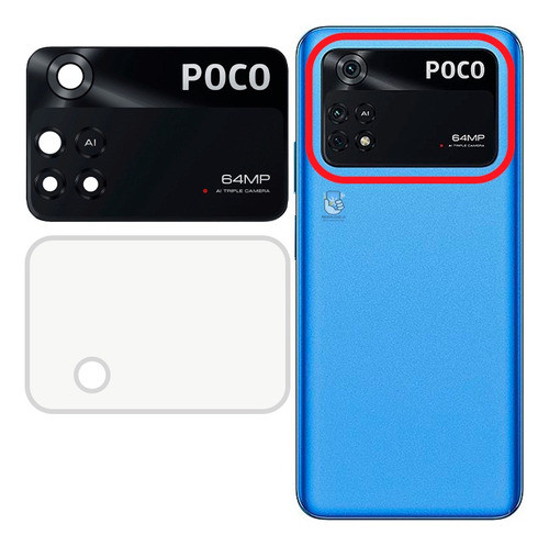 Vidrio Lens Repuesto Cámara Para Xiaomi Poco M4 Pro 4g + Obs 0