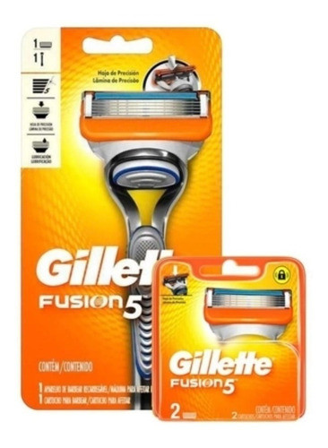 Kit Aparelho Barbear Gillette Fusion 5 E Carga Fusion 5 0