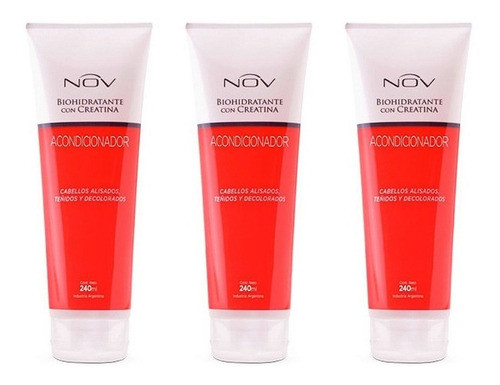 Acondicionador Biohidratante C/creatina Nov 240 Ml X3 0