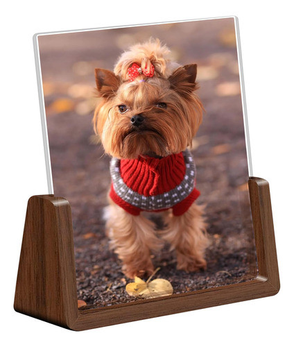 Porta Retratos Marco De Nogal De 13x18 Cm Con De Acrílico 0