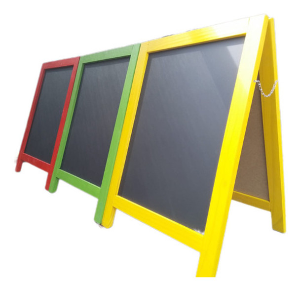 Pizarrón Doble Hoja 60x50cm Para Tiza Marco Pintado 0 Pizarrón Doble Hoja 60x50cm Para Tiza Marco Pintado 0