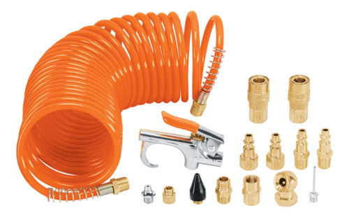 Kit Set 15pzs Compresor De Aire Acople Manguera Truper 19094 0