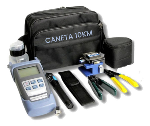 Kit Fibra Optica Ftth Fc6s Power Meter Caneta Clivador 12 Pc 0