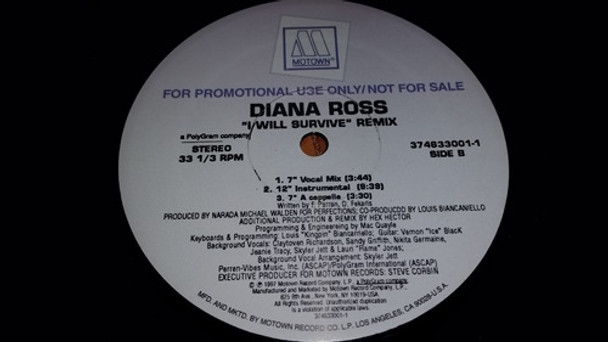 Diana Ross I Will Survive Vinilo Maxi Usa Promo 1997 Impecab 0