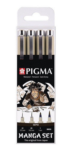 Marcadores Manga Pigma Sakura Sepia 4 Tonos Diferentes 0