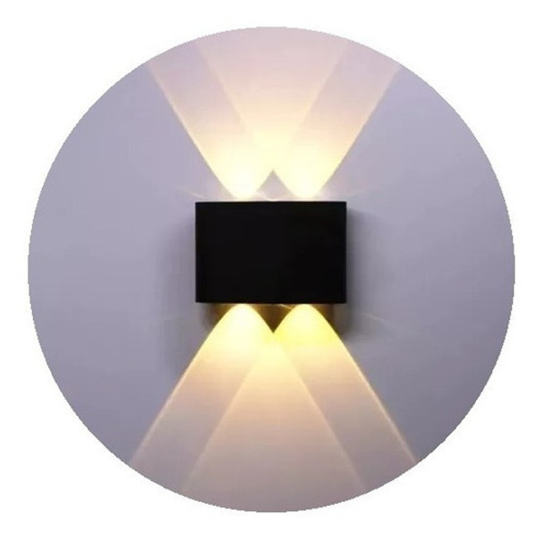 Aplique Exterior Jardín Cuatro Leds 4w Luz Metal 0