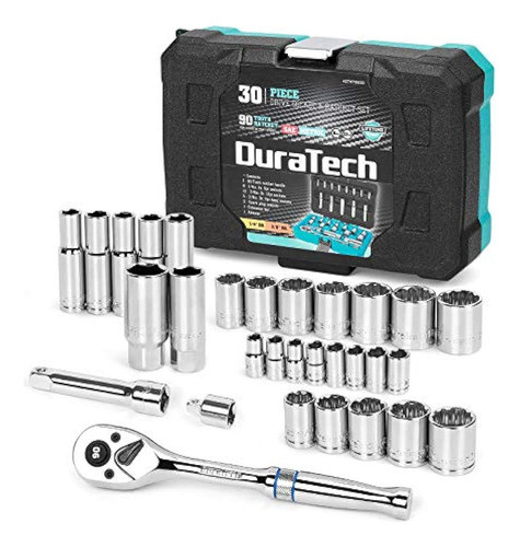 Duratech Juego De Dados De 3/8 Pulgadas Y 1/4 0