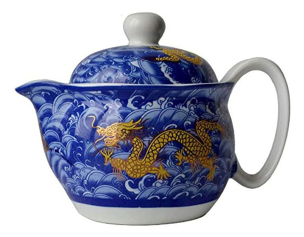 Yxhupot Tetera Azul Porcelana China 12 Oz Dragon Acero Inox 0