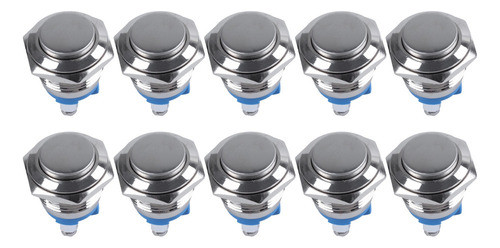 10x Interruptor De Botão De Pressão Momentâneo High Round Hi 0