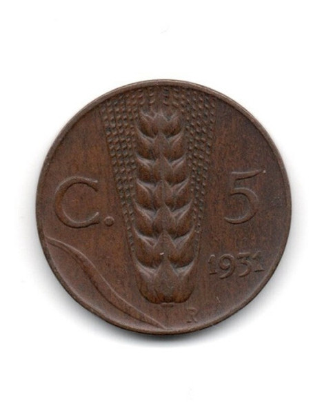 Italia Reino Moneda 5 Centesimi Año 1931 Km#59 Vittorio Eman 0 Italia Reino Moneda 5 Centesimi Año 1931 Km#59 Vittorio Eman 0