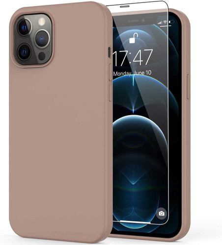 Funda Beige Para iPhone 12 Pro Max + Protector De Pantalla 0