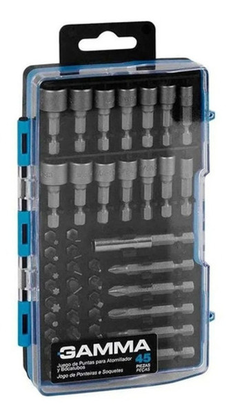 Set Juego Puntas Gamma Atornillador Estuche Kit 45pz Taladro 0