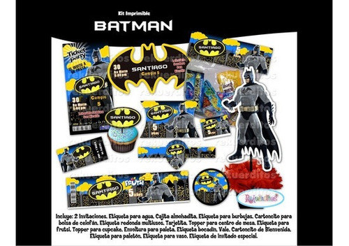 Kit Imprimible Batman | Candy Bar | Deco | Cumpleaños 0