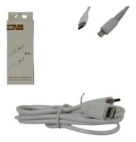 Cabo Usb Tipo C Para iPhone Lightning 1 Metro Dex Branco 0
