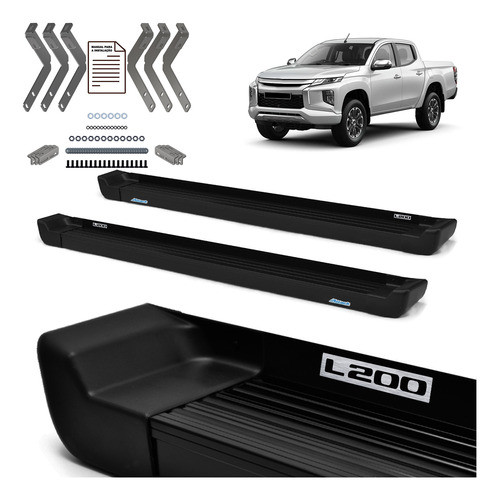 Par De Estribo L200 Triton Gls Prime Preto 2017 2018 2019 0