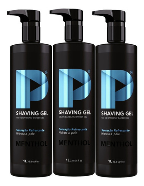 Shaving Gel De Barbear Play Menthol 1kg Incolor Fardo 3 Unid 0