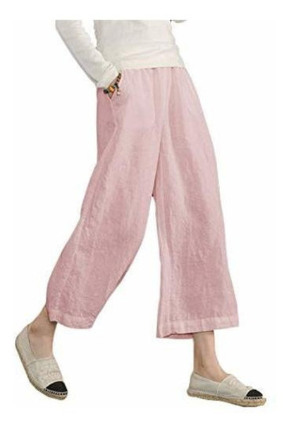 Ecupper Pantalones De Algodon Para Mujer, Talla Grande, Cint 0 Ecupper Pantalones De Algodon Para Mujer, Talla Grande, Cint 0