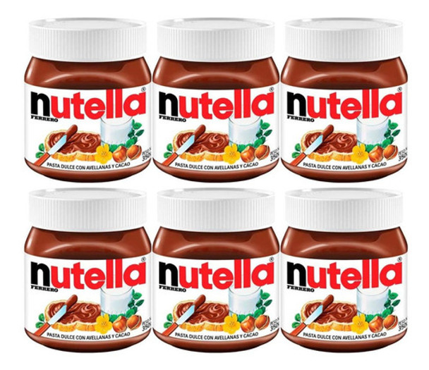 Nutella Ferrero 350 G Crema De Avellanas Chocolate Cacao X6 0