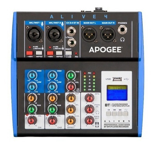 Consola De Sonido Apogee Alive 4 Mixer Usb Bluetooth Mp3 0