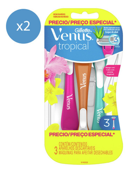 Pack Máquina Para Afeitar Gillette Venus Tropical 0