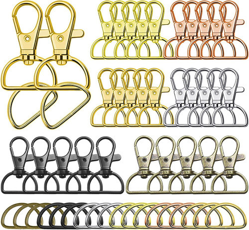 120 Mosquetones Para Llavero Y Anillos En D De 24.2mm 0