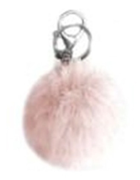 Llavero Pompon Peluche Simil Piel Rosa Liso Z405-22 0