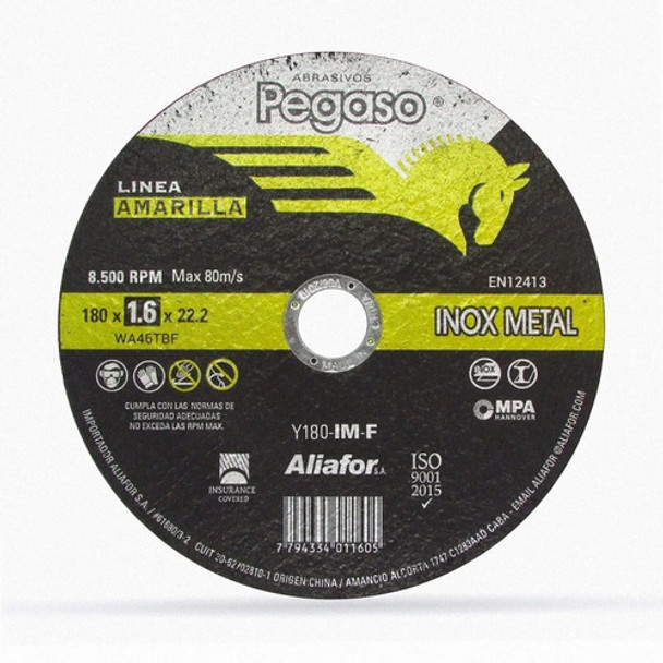 Disco Corte Aliafor Pegaso Inoxidable Metal 180mm 7'' 1,6mm 0 Disco Corte Aliafor Pegaso Inoxidable Metal 180mm 7'' 1,6mm 0