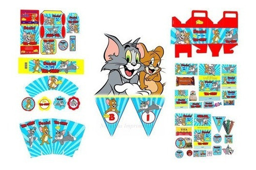 Kit Imprimible Tom Y Jerry Candy Bar Golosinas Tarjetas 0