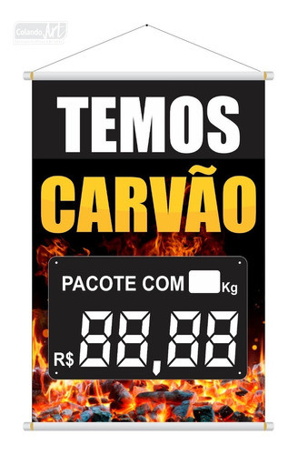 Banner Temos Carvão Tamanho 70x50cm 0