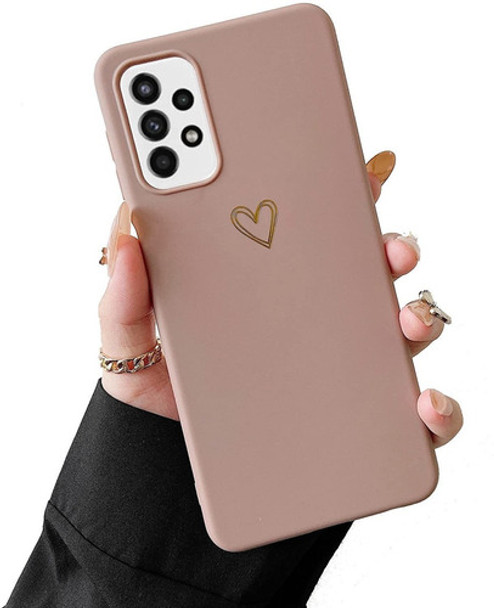 Funda Para Samsung Galaxy A32 Silicona Marron Corazon De Oro 0