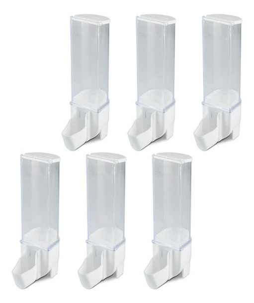 Kit 6 Comedouro Sertão Cristal Malha Fina Automático Pássaro 0