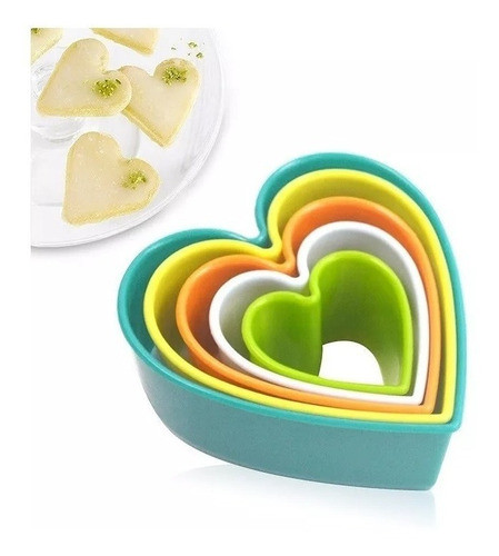 Set X 5 Molde Cortante Galletita Forma Corazón 0