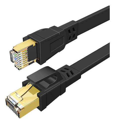 Deego Cable Ethernet Cat 8 De 6 Pies, Cable De Red Lan Plano 0