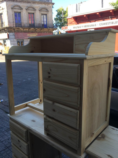 Escritorio De Madera Maciza 6 Cajones 0