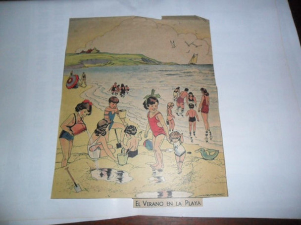 Antiguo Material Didactico Escolar Papeleria Lamina Verano 0
