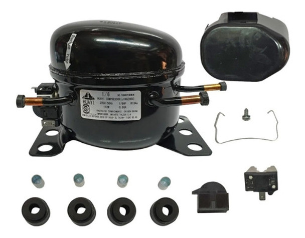 Motor Compresor Huayi 1/6 Hp Para Heladera Blend R134 / R12 0